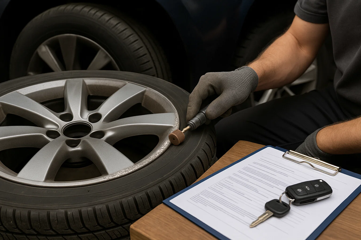 Felgenreparatur nach Bordsteinschaden